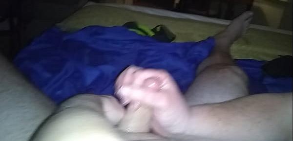  POV handjob by my lovely wifes friend while they make out. Tongues and oil